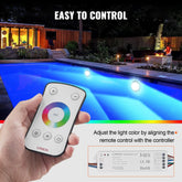 12V LED Pool Light, 10 Inch 40W, RGBW Color Changing Inground Swimming Pool Spa Light Underwater, with 100 FT Cord Remote Control, Fit for 10 in Large Wet Niches, IP68 & Tested to UL Standards